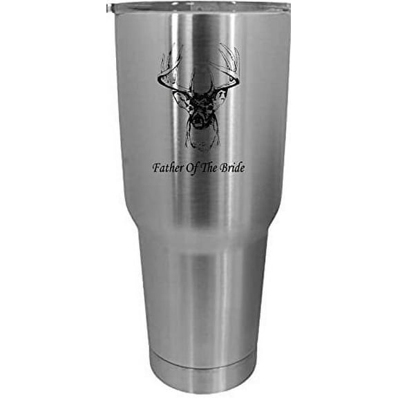 Buck Father of the Bride Wedding Buck Etched 30oz Stainless Steel Tumbler
