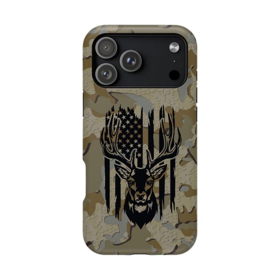 Buck Flag Camo Hunting Deer American Case iPhone 17 to 11 Pro Max
