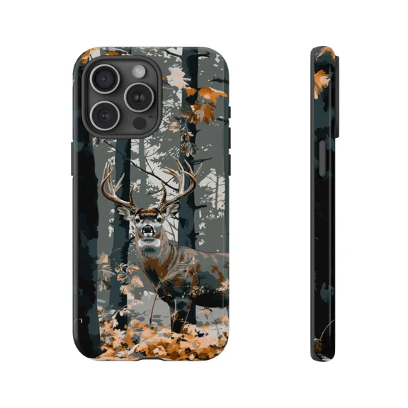 Buck Forest Camo Hunting Wildlife Nature Case for iPhone 17 to 11 Pro Max