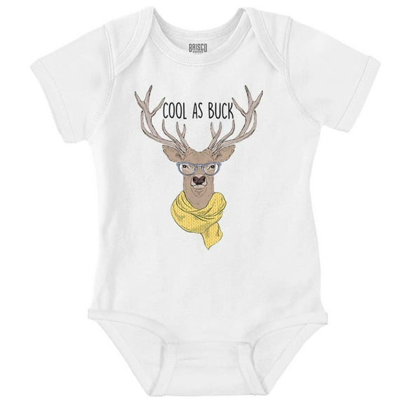 Buck Funny Deer Pun Adorable Romper Boys or Girls Infant Baby Brisco Brands 18M