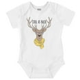 thumbnail image 1 of Buck Funny Deer Pun Adorable Romper Boys or Girls Infant Baby Brisco Brands NB, 1 of 6