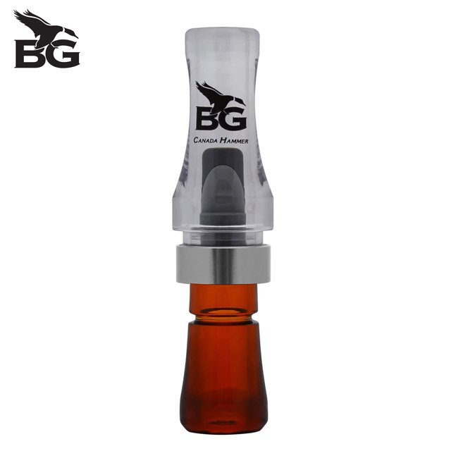 Buck Gardner Canada Hammer Poly Short Reed Goose Call Clear/Bourbon