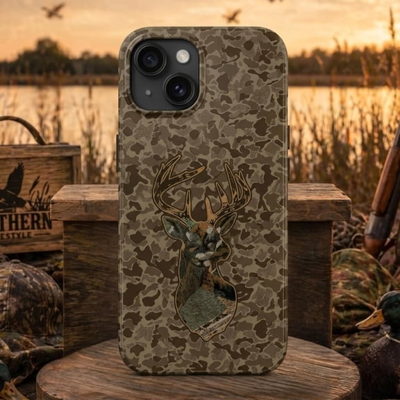 Buck Head Camo Hunting Wildlife Case iPhone 17 11 12 13 14 15 17 Pro Max