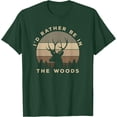 thumbnail image 1 of Buck Hunters I'd Rather Be In the Woods Deer Hunting Softstyle Unisex T-Shirt,Forest Green Color,Size XL, 1 of 5