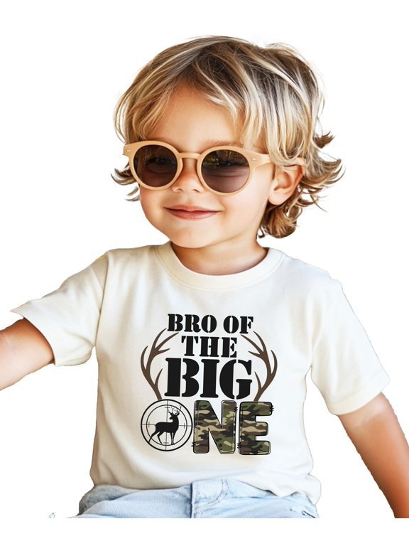 Buck Hunting Bro of the Big One 1st Birthday Matching Family Party Tee -Sold Individually Natural Shirt 3T