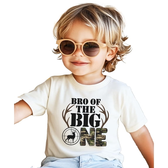 Buck Hunting Bro of the Big One 1st Birthday Matching Family Party Tee -Sold Individually Natural Shirt Youth Medium