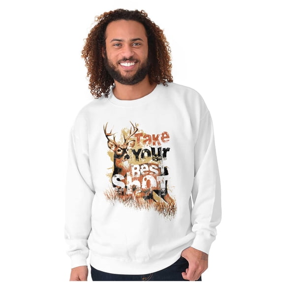 Buck Hunting Take Your Best Shot Unisex Plus Fleece Graphic Sweatshirt Brisco Brands 3X
