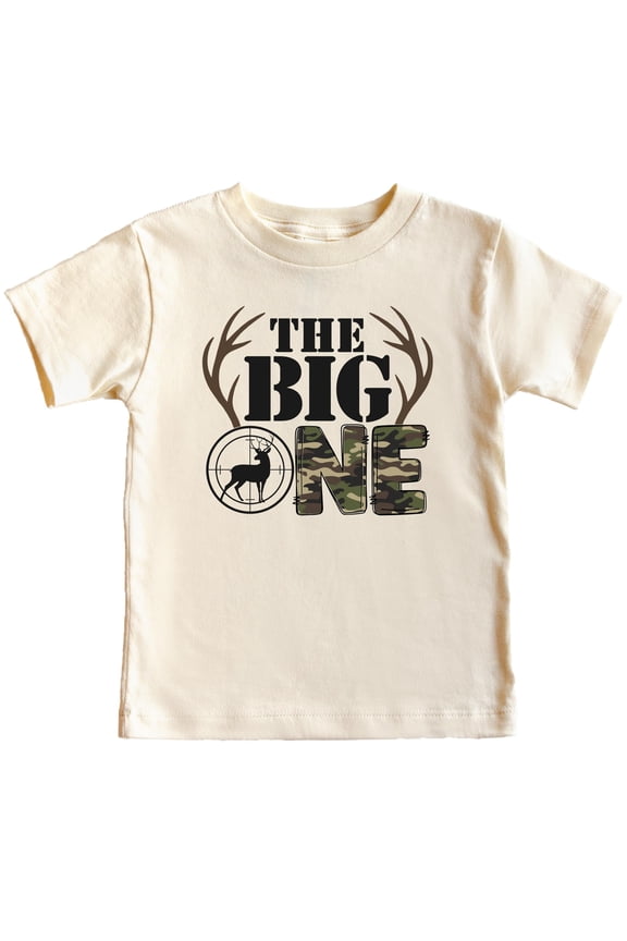 Buck Hunting The Big One 1st Birthday Boy or Girl Matching Family Party Tee -Sold Individually Natural Shirt 18 Months