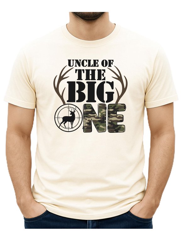 Buck Hunting Uncle of the Big One 1st Birthday Matching Family Party Tee -Sold Individually Natural Shirt Adult 2XL