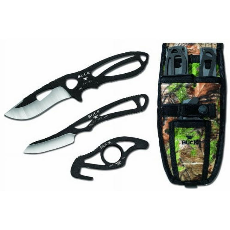 Buck Knives 141 Black PackLite Field Master Kit with Skinner, Caper and  Guthook and Realtree Xtra Sheath 
