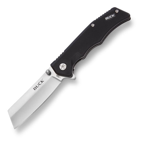Buck Knives 252 Trunk Folding EDC Knife, 3-3/4” Pocket Knife Blade, Black, 3.1 oz