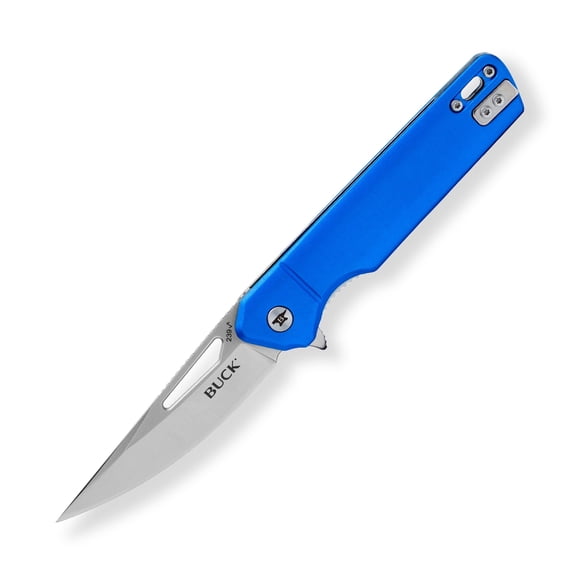 Buck Knives 239 Infusion Folding Pocket Knife with Drop Point Blade, Aluminum Handle, Pocket Clip, Blue