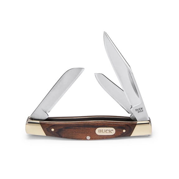 Buck Knives 373 Trio Folding Pocket Knife, 3-Blade, Woodgrain Handle, 1.9 oz