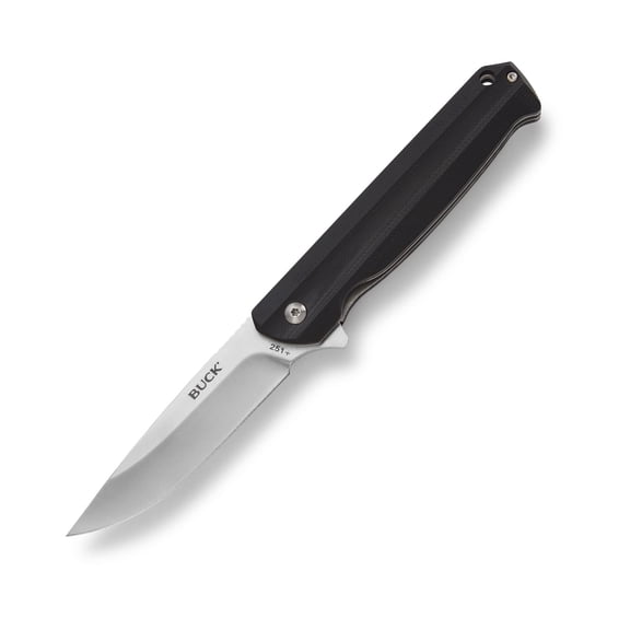 Buck Knives 251 Langford Folding EDC Knife, 3-3/8” Pocket Knife Blade, Black, 3.7 oz