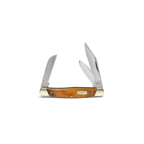 Buck Knives 371 Stockman 3-Blade Folding Pocket Knife with Wood Handle