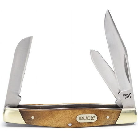 Buck Knives 373 Trio 3-Blade Folding Pocket Knife with Wood Handle