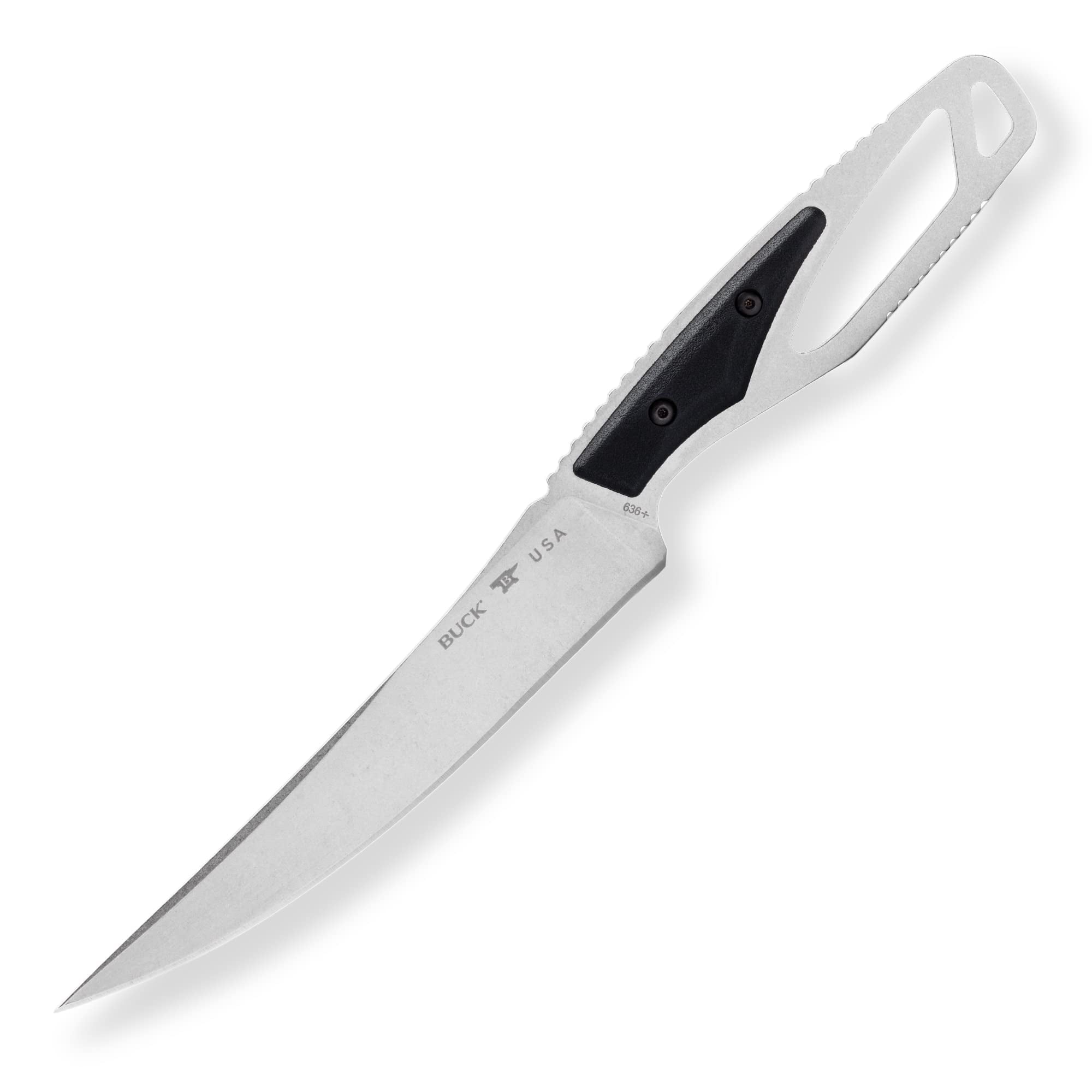 Buck Knives 636 Paklite Processor Select Fixed Blade Hunting Knife, 5 3/4" 420HC Steel Blade, Fiberglass Handle, with Sheath