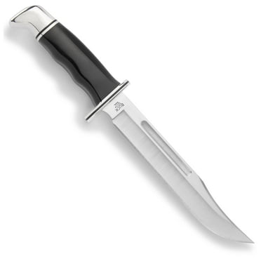Buck Knives 120 General Fixed Blade Knife with Genuine Leather Sheath,Black/Silver