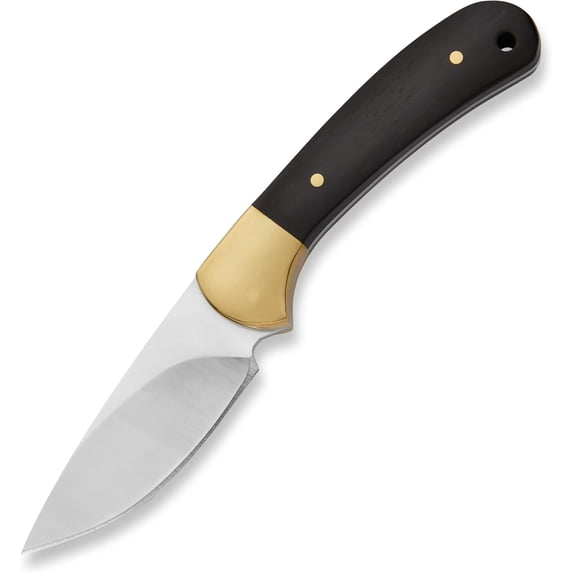 Buck Knives 113 Ranger Skinner Hunting Knife, 3-1/8" Fixed Blade, Ebony/Brass Handle, 5.2 oz