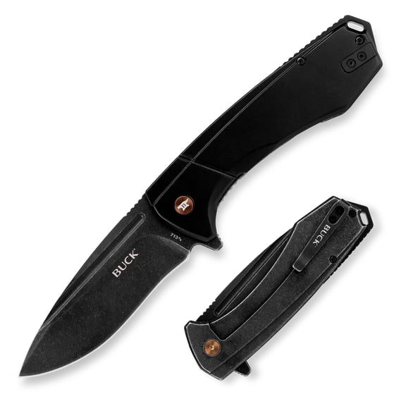 Buck Knives 713 Ruckus Folding Pocket Knife, EDC Knife, 3.5 Drop Point Blade, Black, 5.35 oz