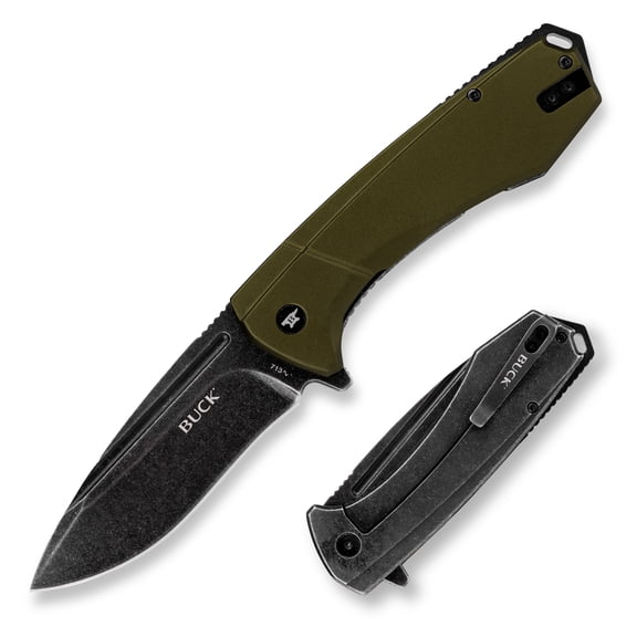 Buck Knives 713 Ruckus Folding Pocket Knife, EDC Knife, 3.5 Drop Point Blade, Green, 5.35 oz