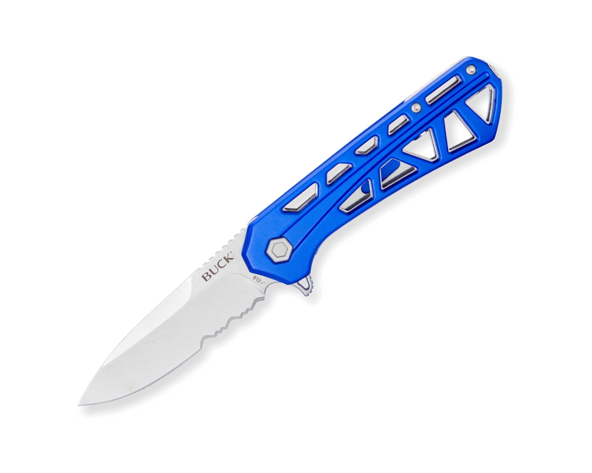 Buck Knives 812 Trace Partially-Serrated Pocket Knife, Blue