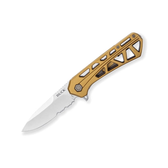 Buck Knives 812 Trace Partially-Serrated Pocket Knife, Bronze