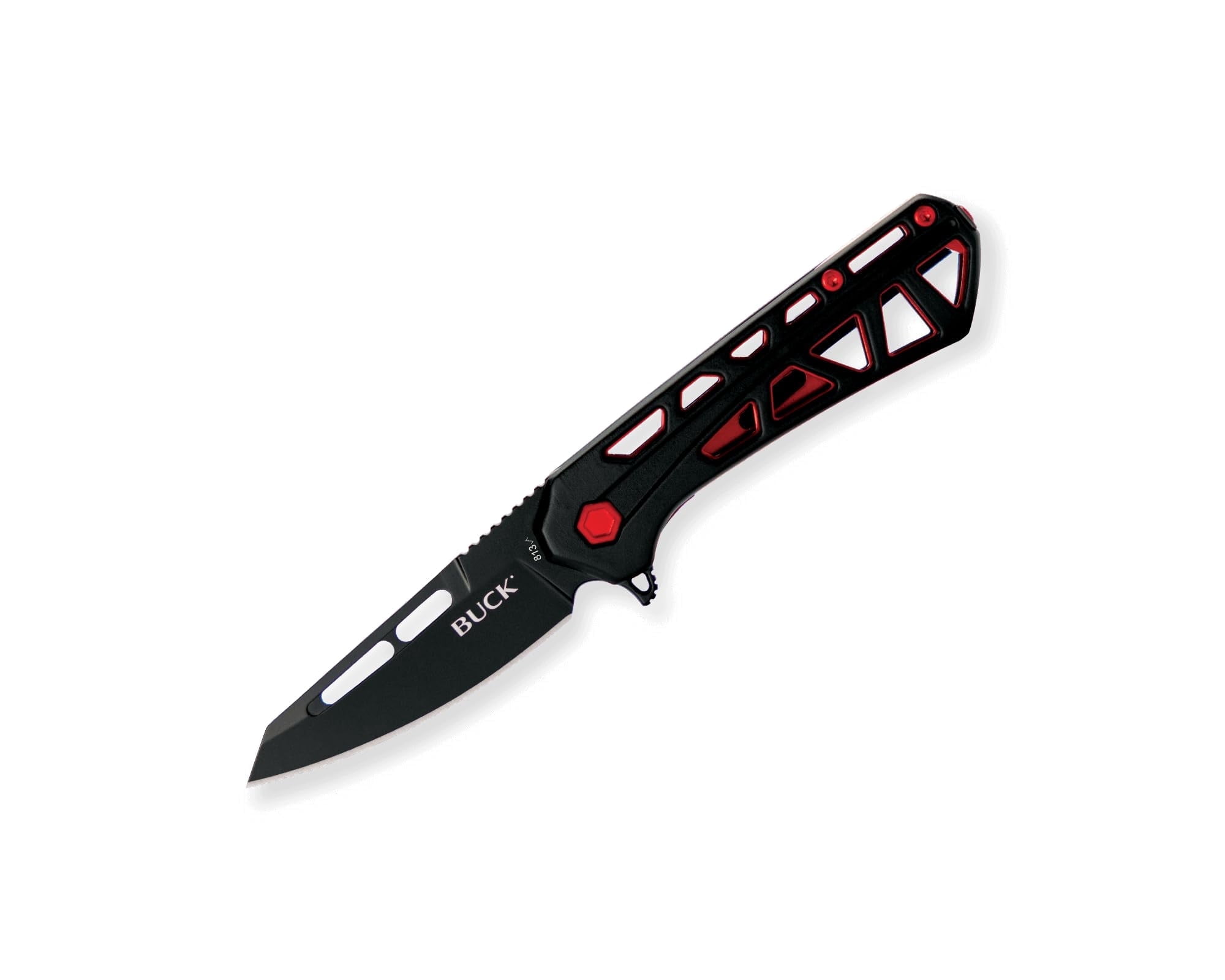 Buck Knives 813 Mini Trace Ops Folding EDC Knife, 2.43” Pocket Knife Blade, Black/Red, 1.75 oz