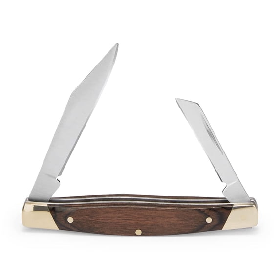 Buck Knives 375 Deuce Folding Pocket Knife, 2-Blade, Woodgrain Handle, 0.7 oz