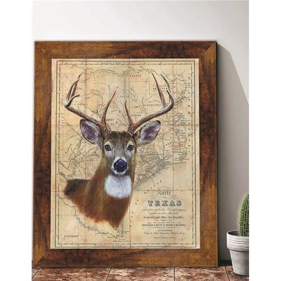 Buck Map Framed Canvas Art