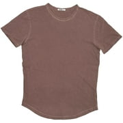 Buck Mason Men's Slub Classic Curved Hem Crewneck Made in USA Tee T-Shirt (Large, Nutmeg Vintage Wash)