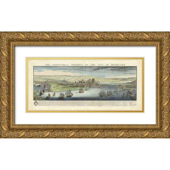 Buck, Nathaniel 18x10 Gold Ornate Wood Framed with Double Matting Museum Art Print Titled - Bucks View - Rochester