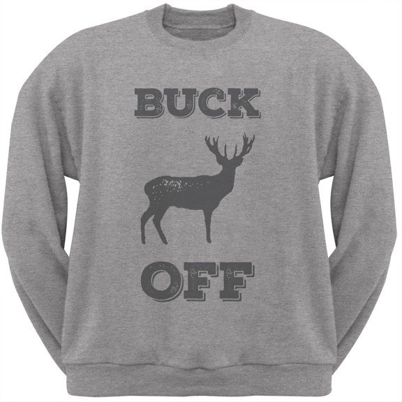 Buck Off Heather Crew Neck Sweatshirt - Large