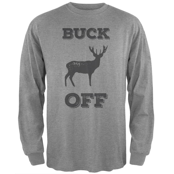 Buck Off Heather Long Sleeve T-Shirt - Medium