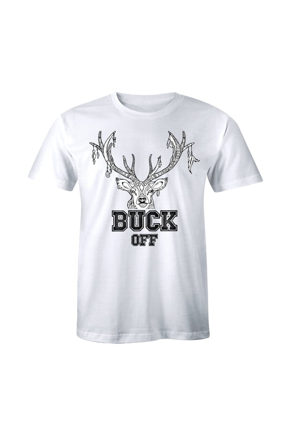 Buck Off Logo T Shirt Short Sleeve Bow Hunting Archery Deer Hunter Skull All Size S-5XL