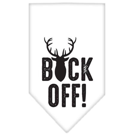 Buck Off Screen Print Bandana, White - Large