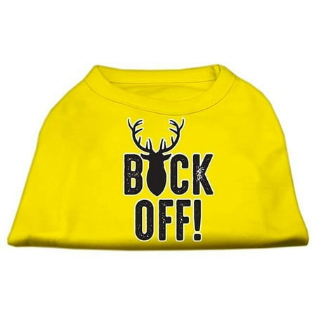 Buck Off Screen Print Dog Shirt, Yellow - Small 10