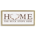 thumbnail image 1 of Stupell Industries Buck Stops Here Typography Gold Framed Floater Canvas Wall Art, design by Lux + Me Designs, 14 x 31, 1 of 9
