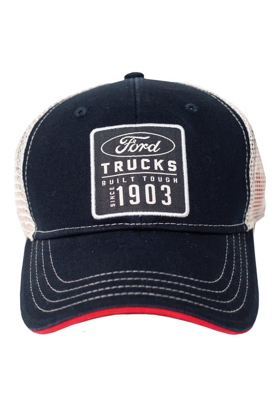 Ford Motor Company Shop Logo Adjustable Mesh Back Hat-Blue-One Size 