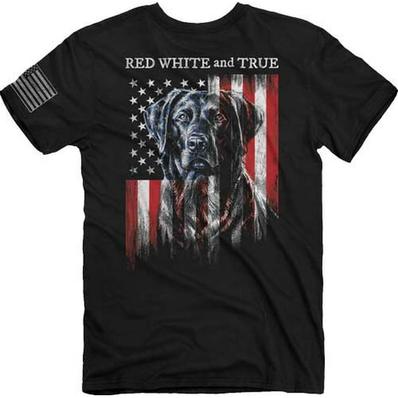 Buck Wear T-shirt "red White - & True" Black Large