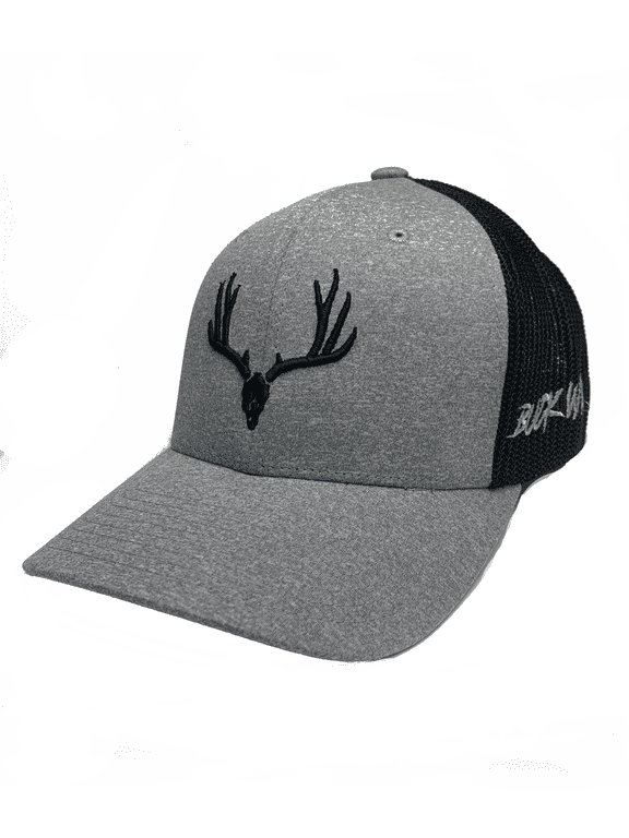 Charcoal Gray Hat With Black or Red Logo OSFA Flex Fit Hat