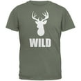 thumbnail image 1 of Buck Wild Military Green Adult T-Shirt, 1 of 1