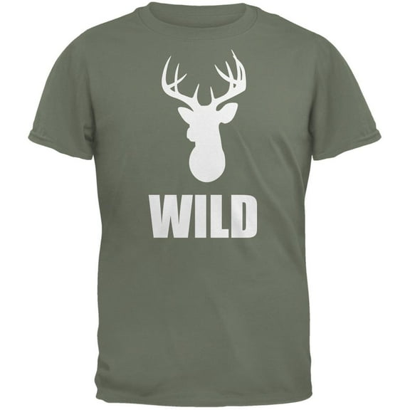 Buck Wild Military Green Adult T-Shirt