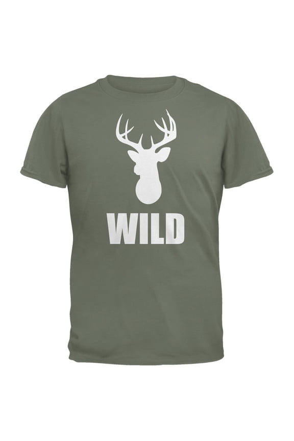 Buck Wild Military Green Adult T-Shirt