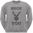 thumbnail image 1 of Buck You Heather Crew Neck Sweatshirt - Small, 1 of 1