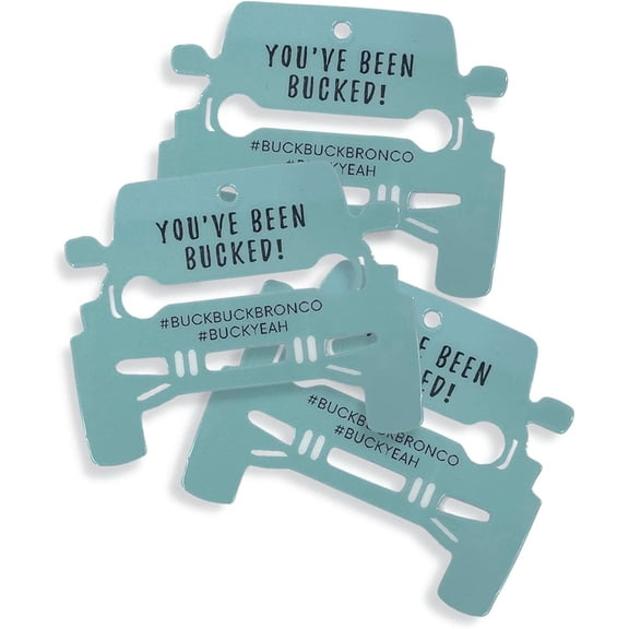 You've Been Bucked Plastic Die Cut Buck Buck Bronco Tag 30 Pack Keychain Embellishment Buck Yeah Bronco Tag Attach Perfectly to Bronco Keychain #BuckBuckBronco #BuckYeah