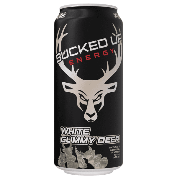 Bucked Up Energy Drink, Sour Gummy Deer, 16 fl oz Cans, 12 Pack