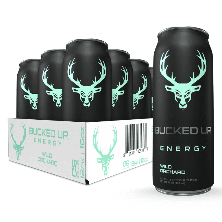 Bucked Up Wild Orchard Energy Drink, Grape Flavor, 12 Cans