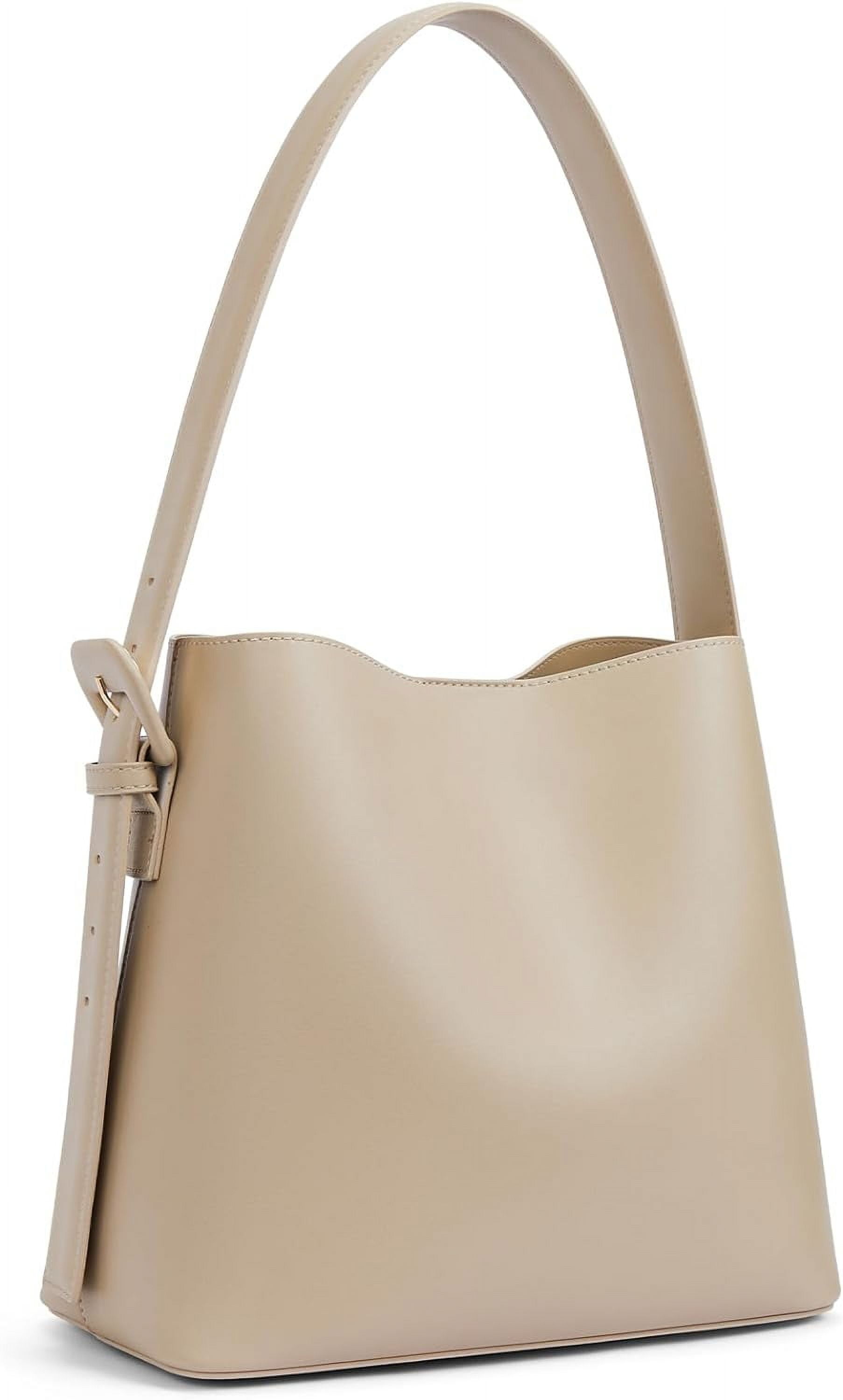 Bucket Bag Leather Shoulder Purses for Women Trendy Adjustable Strap