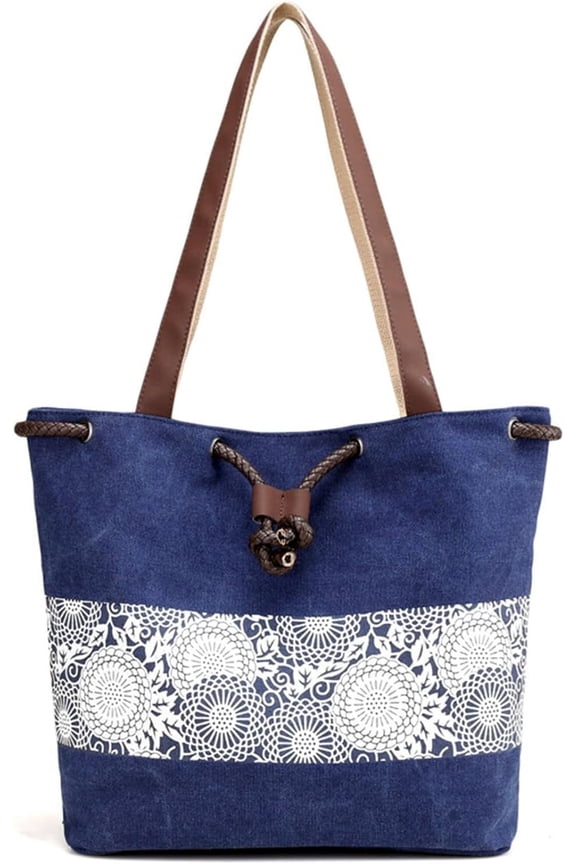 Bucket Bag for Womens Canvas Drawstring Handbags Purse Print Totes Hobos One Shoulder Bags